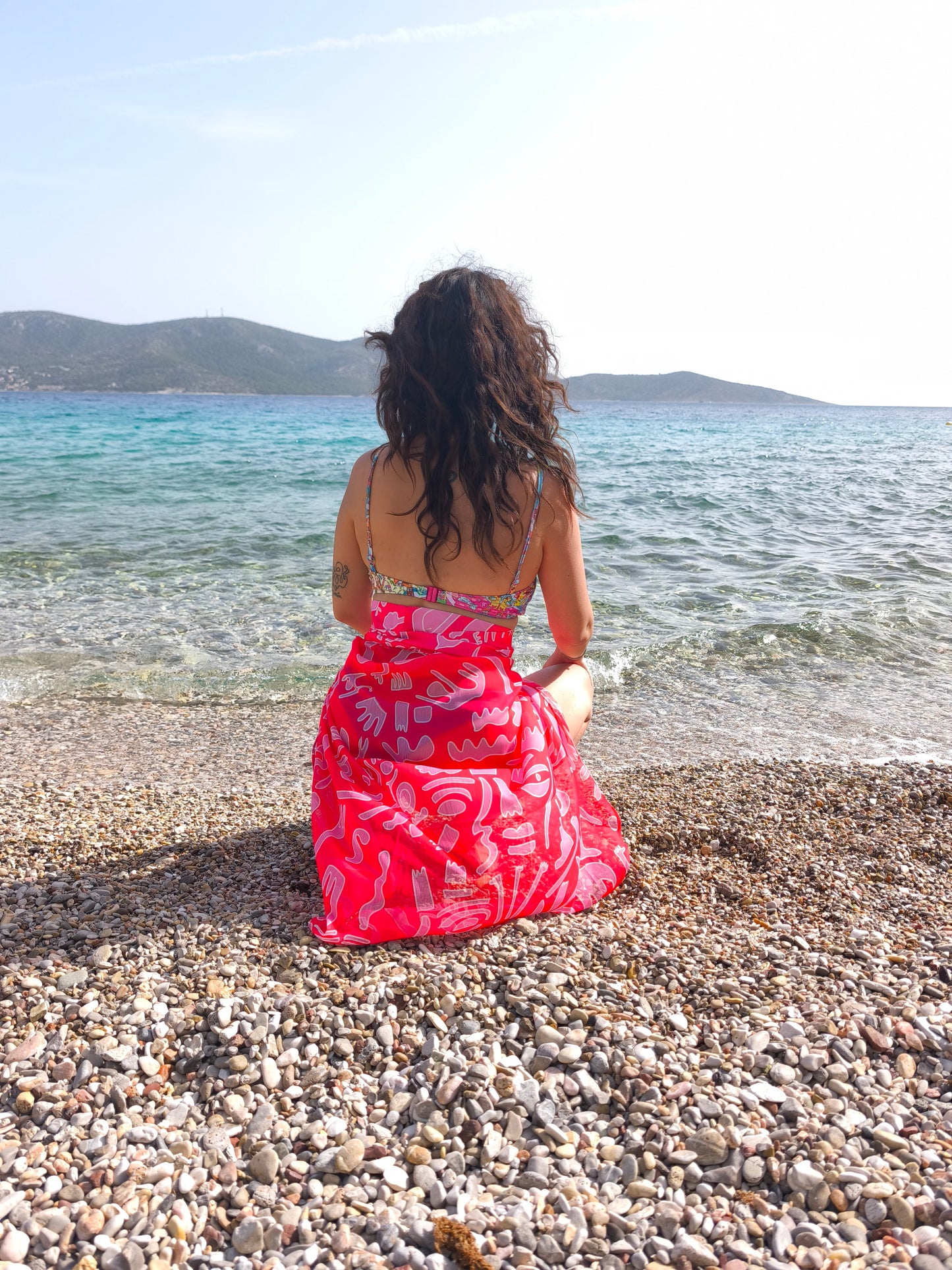 Pareo-Skirt-Pink & Red