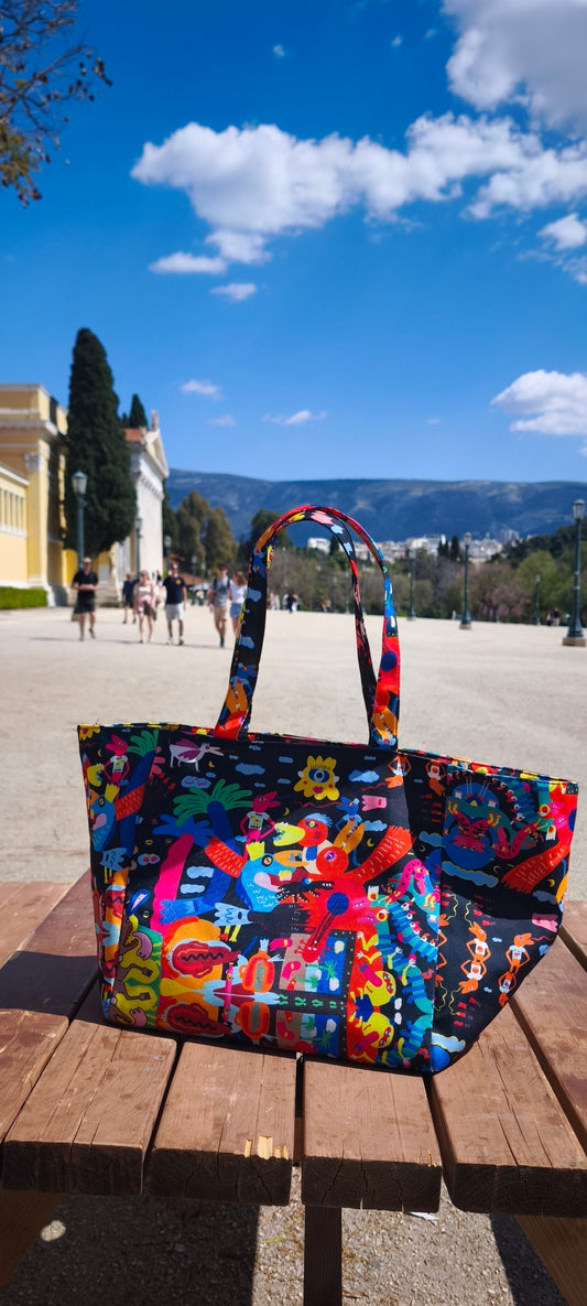 Art Print Beach Bag – Unique Illustrated Tote