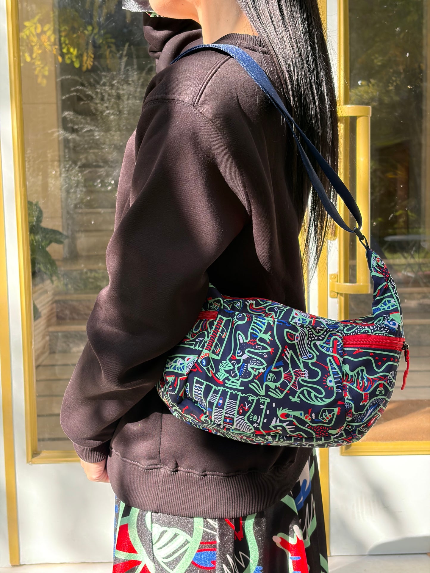 Galaxy Large Banana Cross Bag