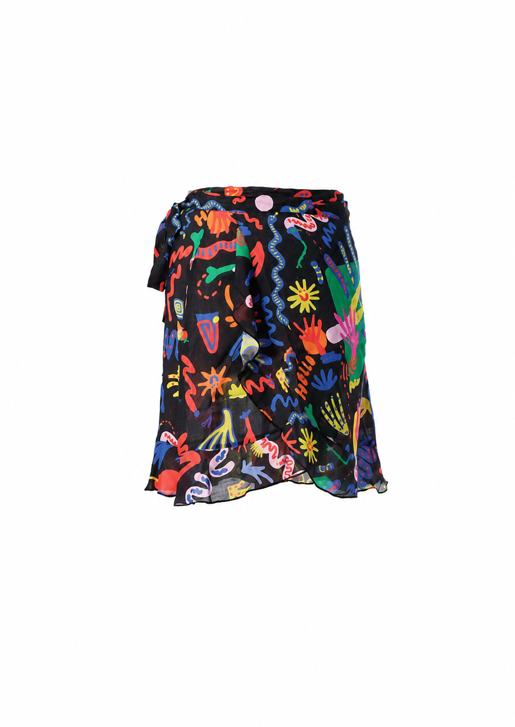 Wrap midi skirt with belt