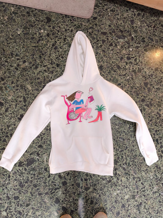 Hand painted white hoodie