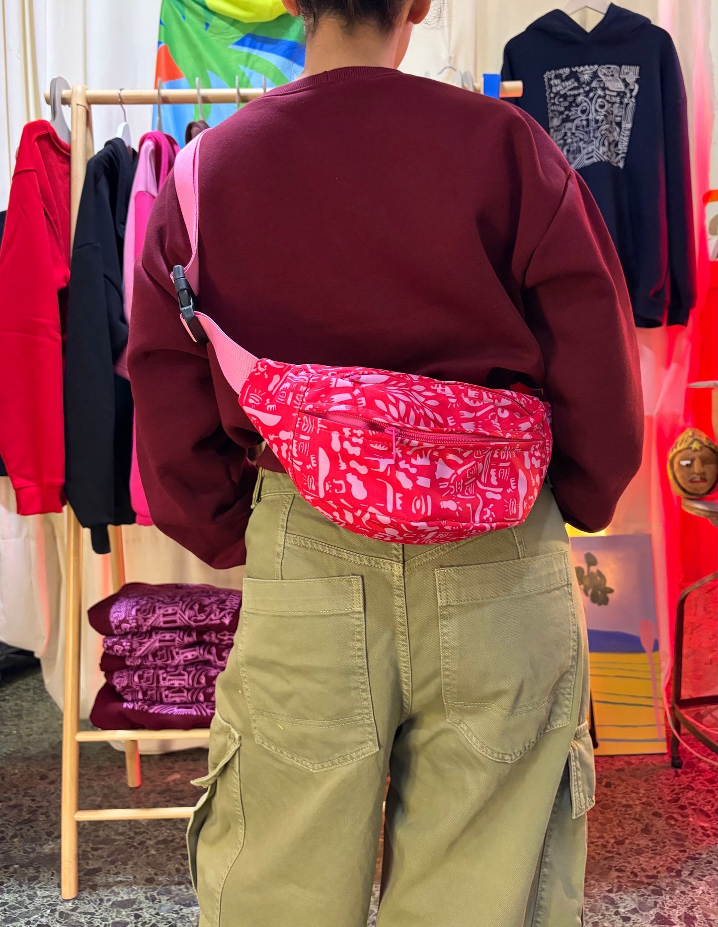 Pink Large Banana Cross Bag