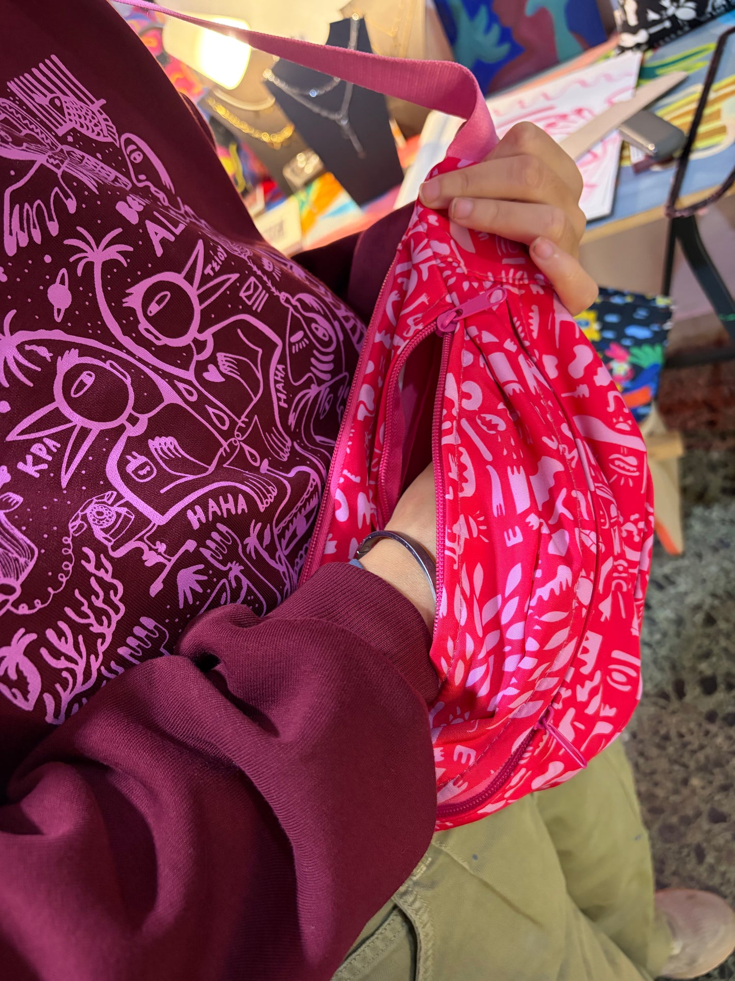 Pink Large Banana Cross Bag