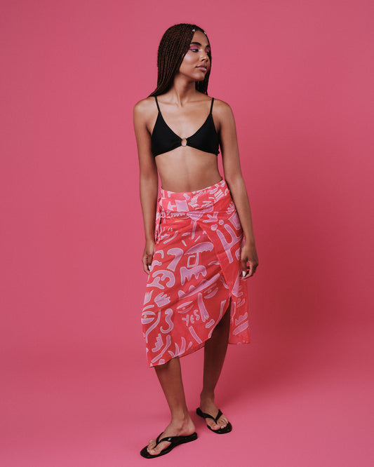 Pareo-Skirt-Pink & Red