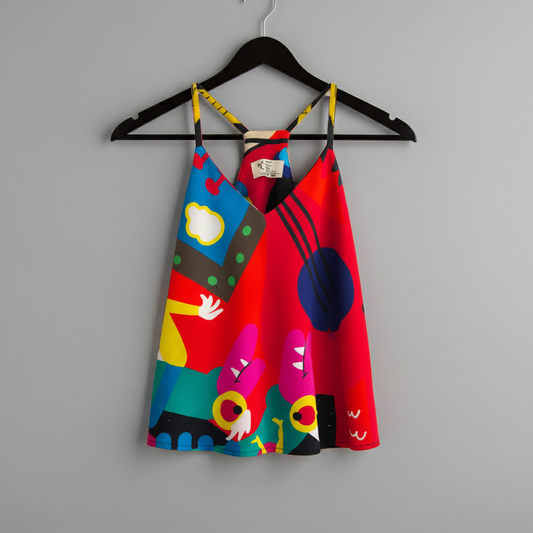 Tropicalia Art Print Top – Unique Design
