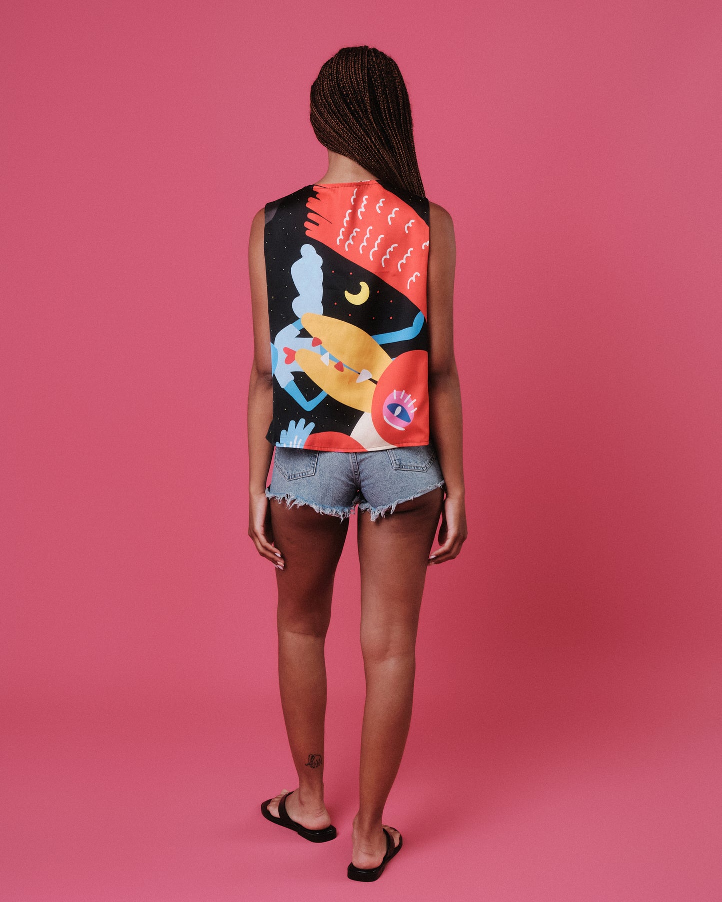 Vest in two prints