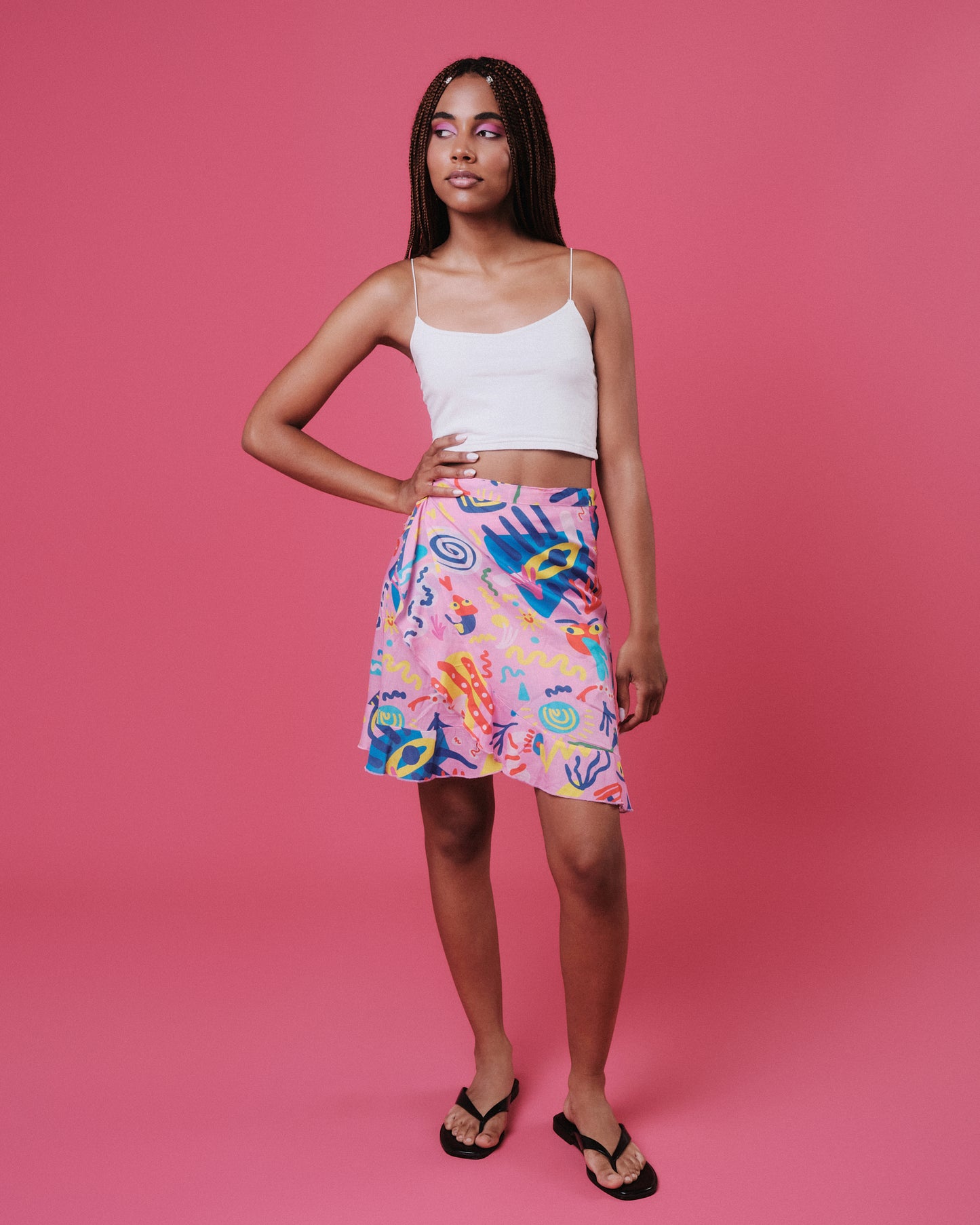 Wrap midi skirt with belt