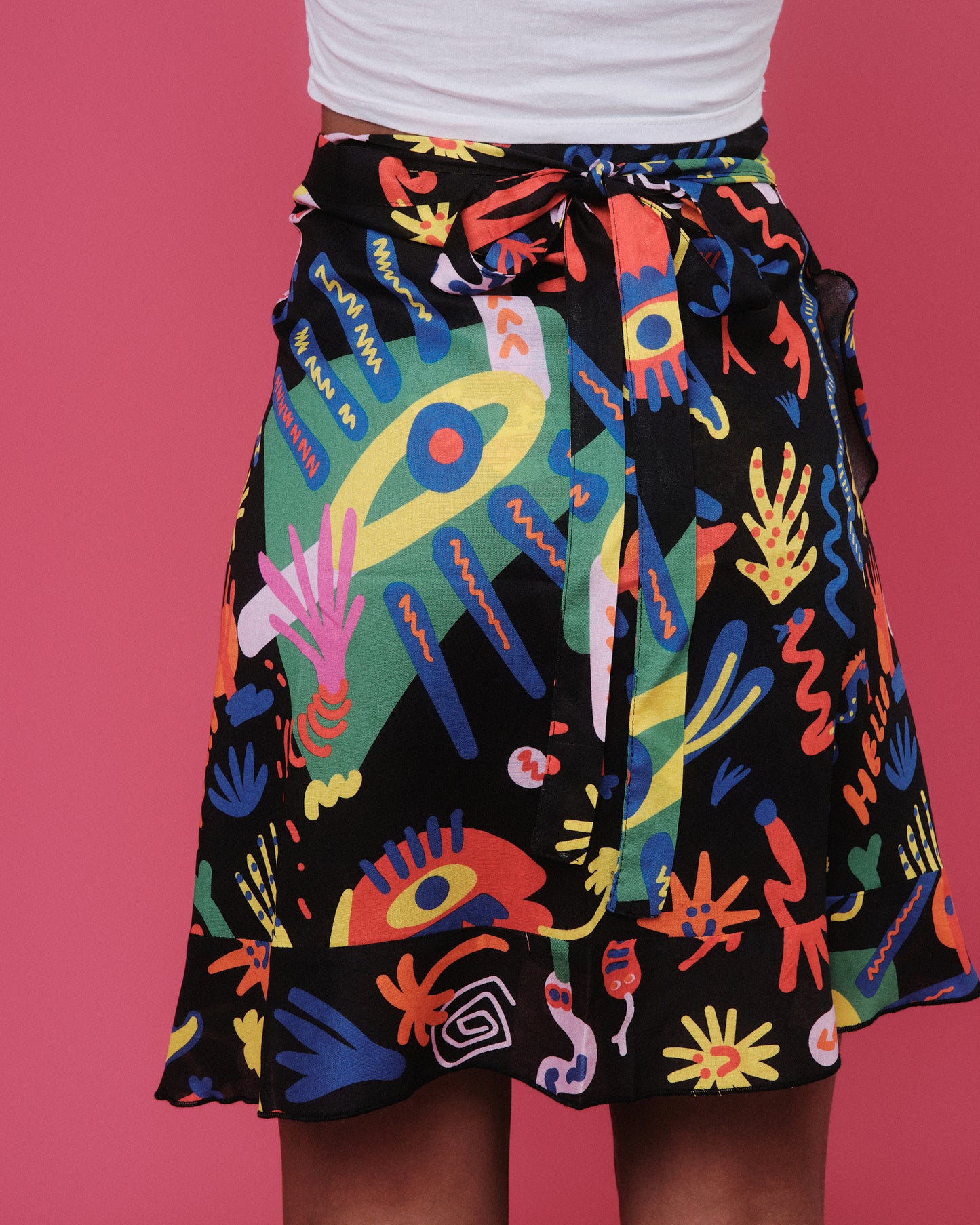 Wrap midi skirt with belt