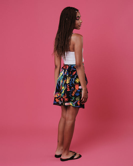 Wrap midi skirt with belt