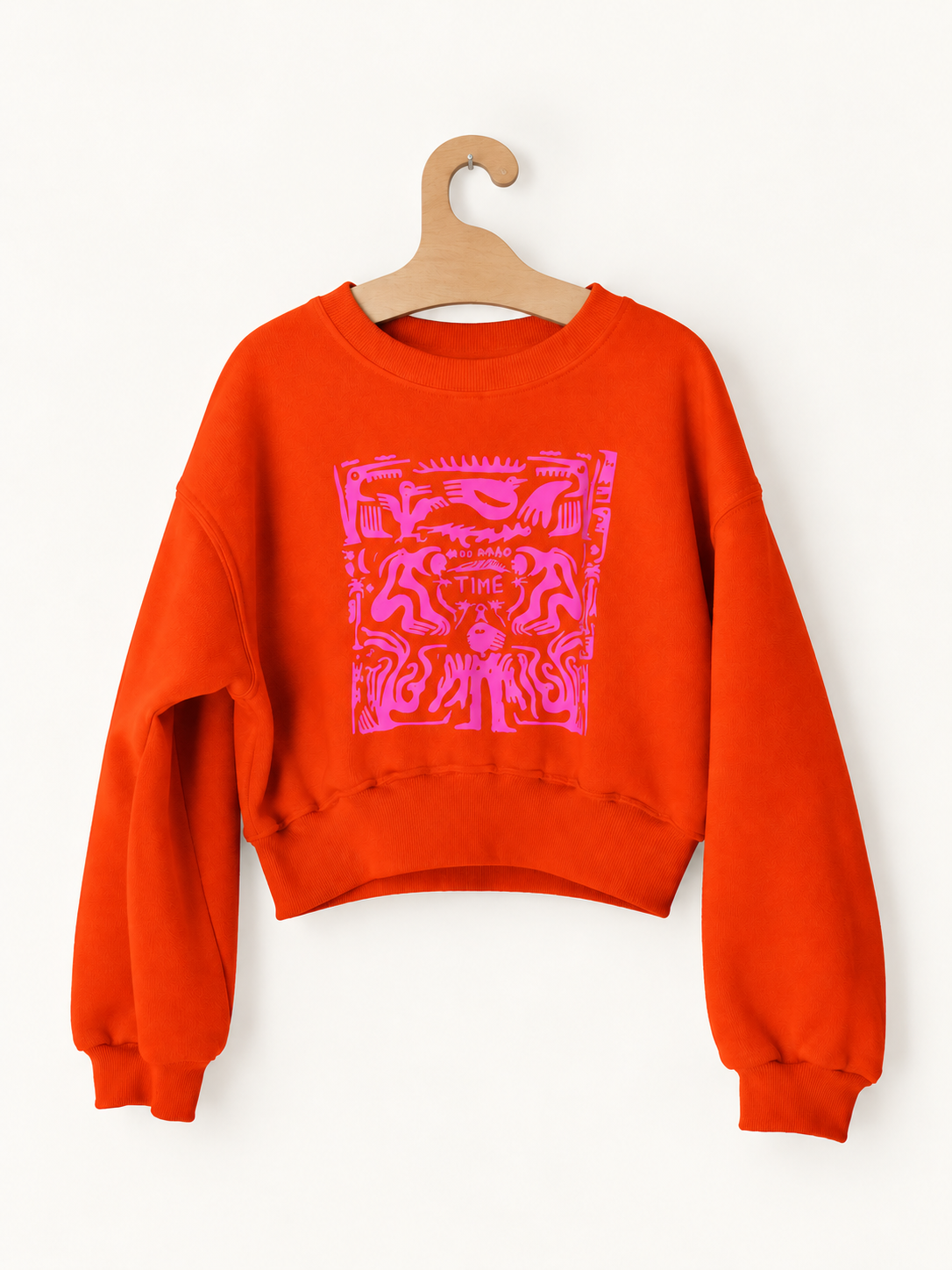 Crop Sweater One more time orange