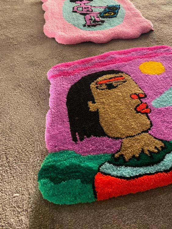 Indigenous woman rug
