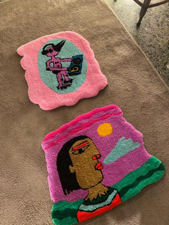 Indigenous woman rug