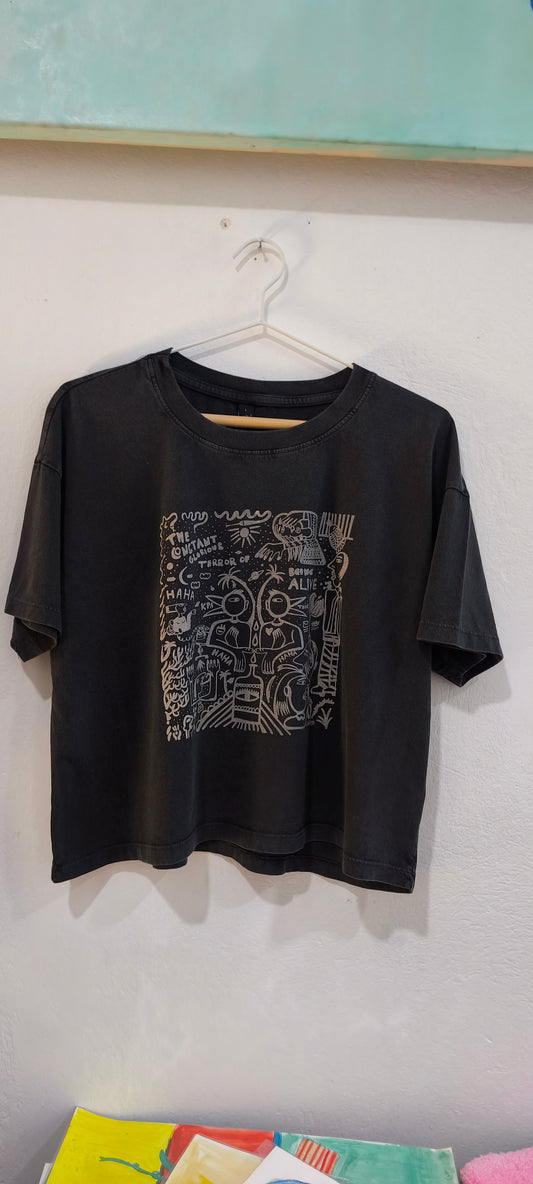 ALIVE crop stone washed
