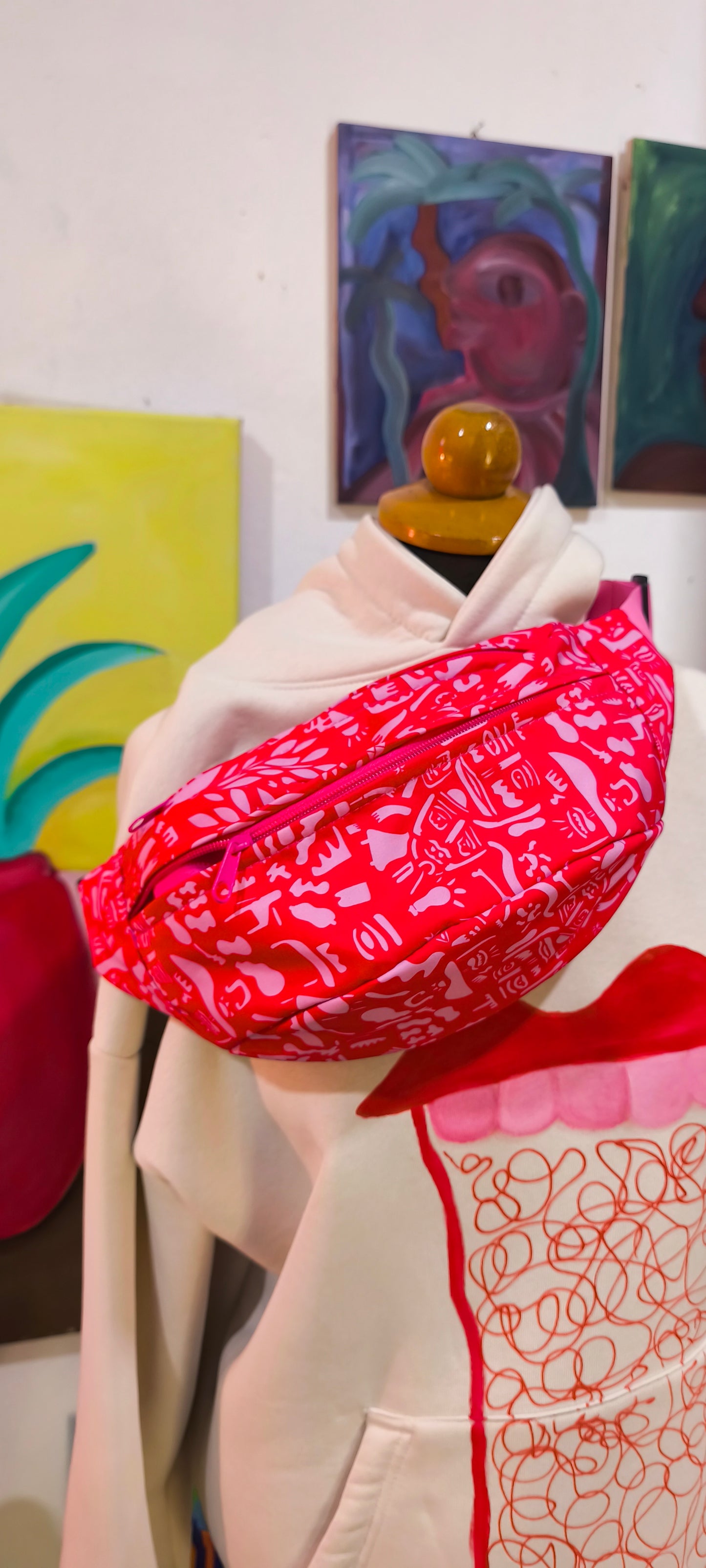 Pink Large Banana Cross Bag