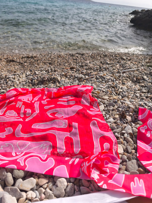 Pareo-Skirt-Pink & Red