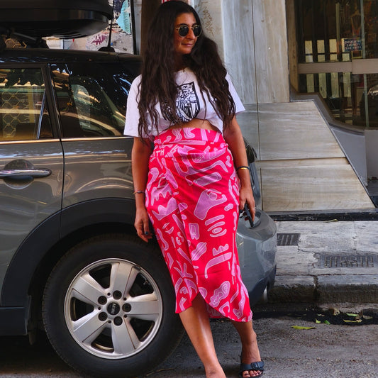 Pareo-Skirt-Pink & Red