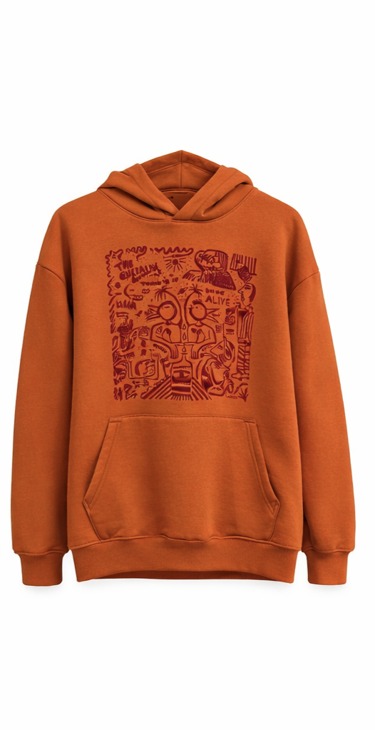 Alive Art Print Hoodie – Unique Illustrated Design