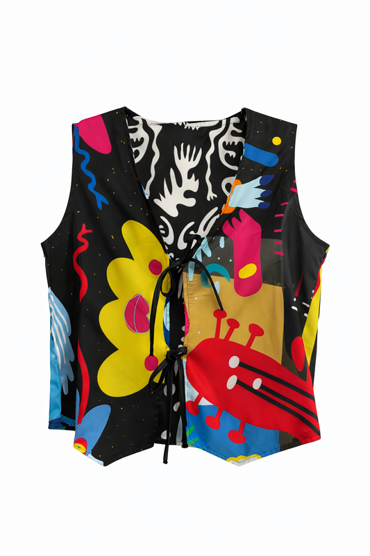 Vest in two prints