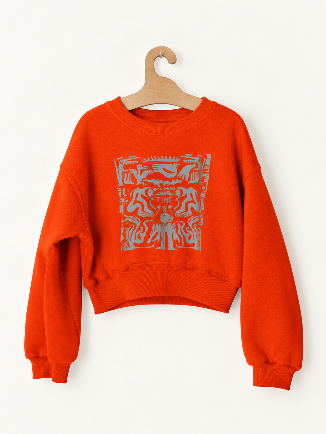 Crop Sweater One more time orange