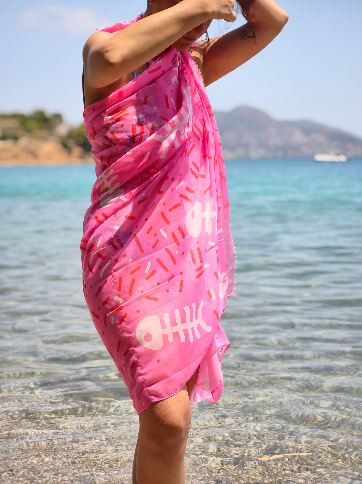 Pink fishbone pareó